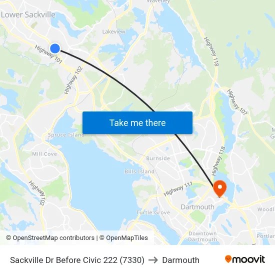 Sackville Dr Before Civic 222 (7330) to Darmouth map