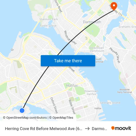 Herring Cove Rd Before Melwood Ave (6901) to Darmouth map