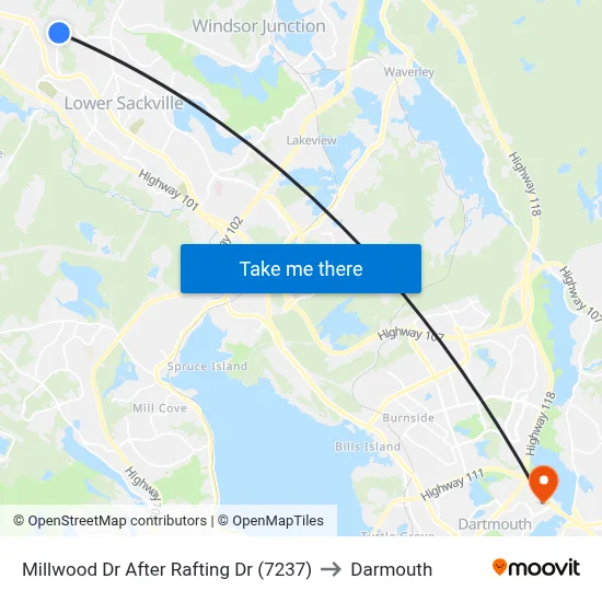 Millwood Dr After Rafting Dr (7237) to Darmouth map