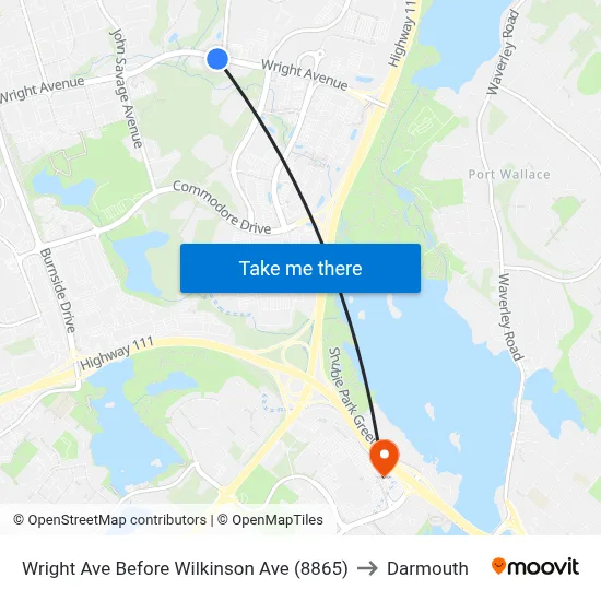 Wright Ave Before Wilkinson Ave (8865) to Darmouth map