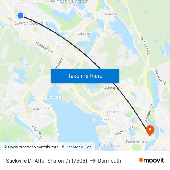 Sackville Dr After Sharon Dr (7306) to Darmouth map