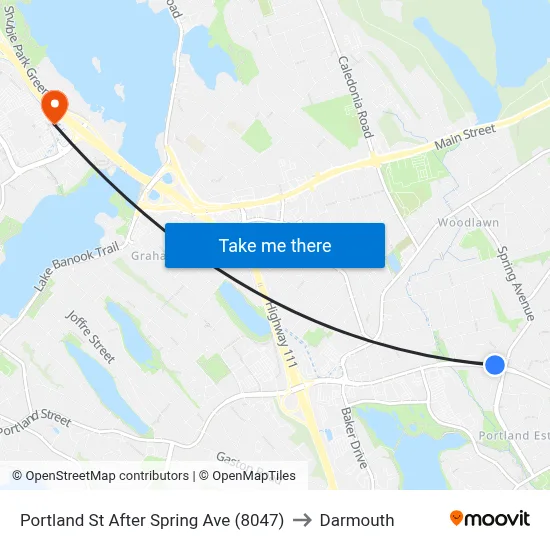 Portland St After Spring Ave (8047) to Darmouth map