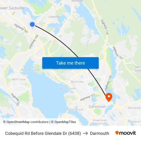 Cobequid Rd Before Glendale Dr (6438) to Darmouth map