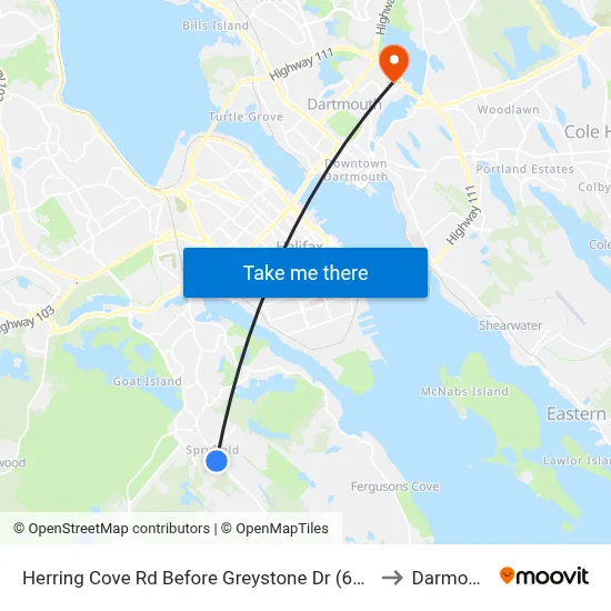 Herring Cove Rd Before Greystone Dr (6897) to Darmouth map