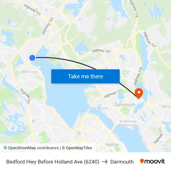 Bedford Hwy Before Holland Ave (6240) to Darmouth map