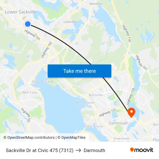 Sackville Dr at Civic 475 (7312) to Darmouth map