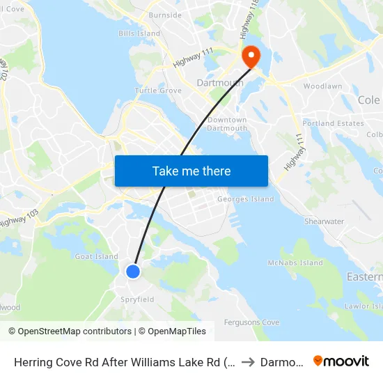 Herring Cove Rd After Williams Lake Rd (6905) to Darmouth map