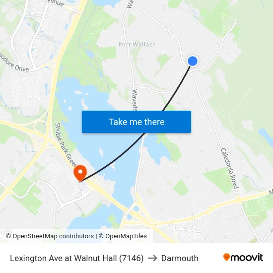 Lexington Ave at Walnut Hall (7146) to Darmouth map