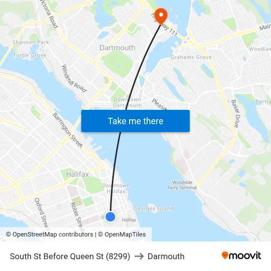South St Before Queen St (8299) to Darmouth map
