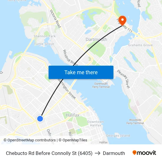 Chebucto Rd Before Connolly St (6405) to Darmouth map