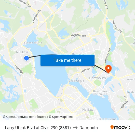 Larry Uteck Blvd at Civic 290 (8881) to Darmouth map
