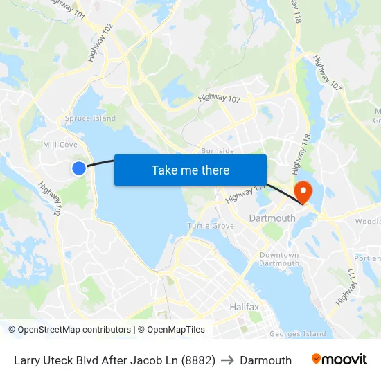 Larry Uteck Blvd After Jacob Ln (8882) to Darmouth map