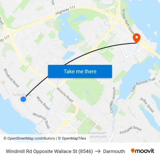 Windmill Rd Opposite Wallace St (8546) to Darmouth map