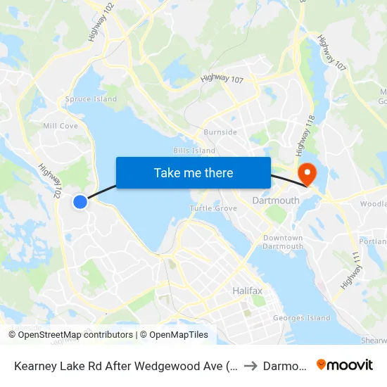 Kearney Lake Rd After Wedgewood Ave (7023) to Darmouth map