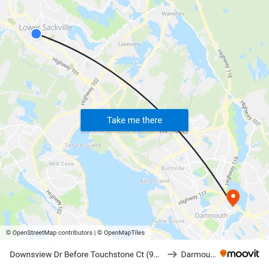 Downsview Dr Before Touchstone Ct (9001) to Darmouth map