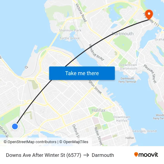 Downs Ave After Winter St (6577) to Darmouth map