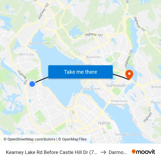Kearney Lake Rd Before Castle Hill Dr (7024) to Darmouth map
