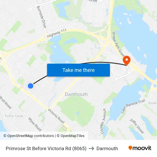 Primrose St Before Victoria Rd (8065) to Darmouth map