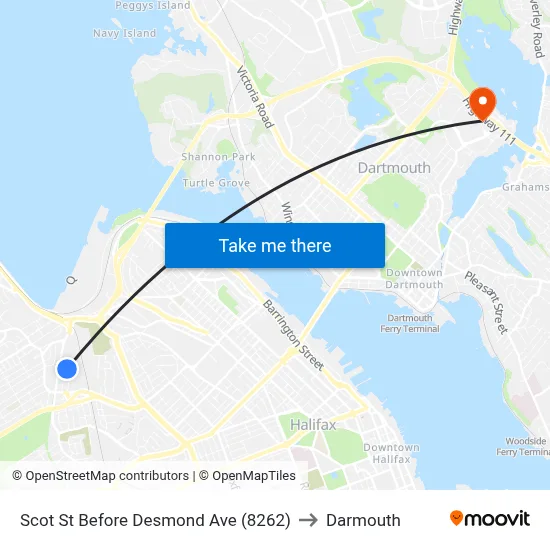 Scot St Before Desmond Ave (8262) to Darmouth map