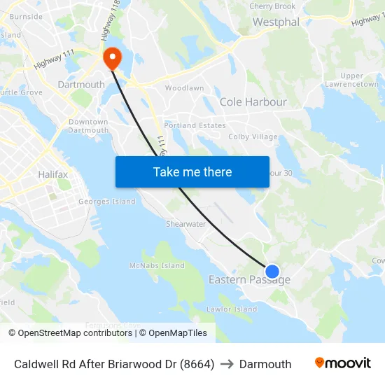 Caldwell Rd After Briarwood Dr (8664) to Darmouth map