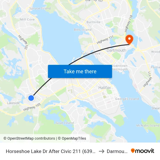 Horseshoe Lake Dr After Civic 211 (6395) to Darmouth map