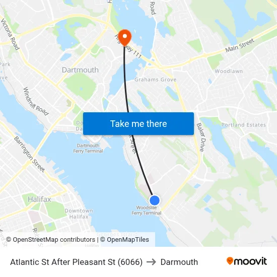 Atlantic St After Pleasant St (6066) to Darmouth map