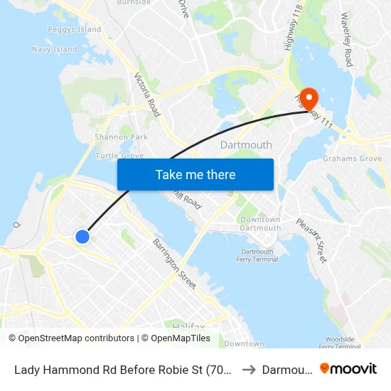Lady Hammond Rd Before Robie St (7097) to Darmouth map