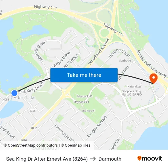 Sea King Dr After Ernest Ave (8264) to Darmouth map