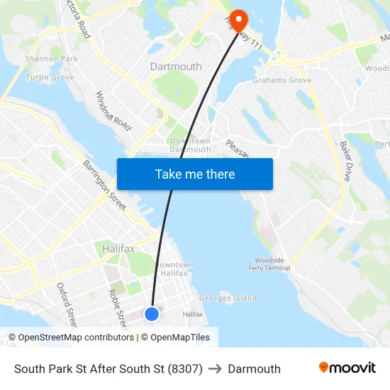 South Park St After South St (8307) to Darmouth map