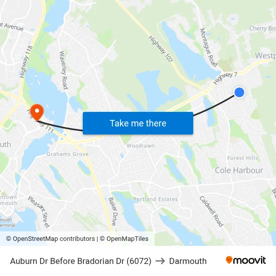Auburn Dr Before Bradorian Dr (6072) to Darmouth map