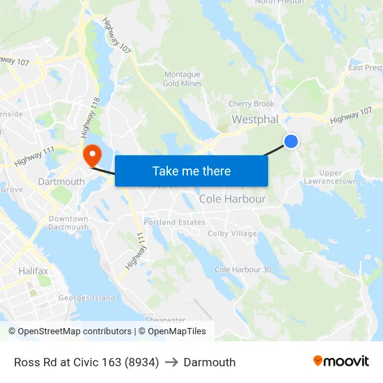 Ross Rd at Civic 163 (8934) to Darmouth map