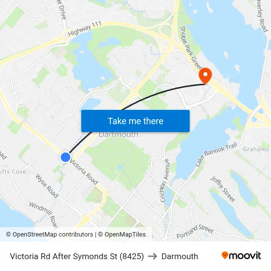 Victoria Rd After Symonds St (8425) to Darmouth map