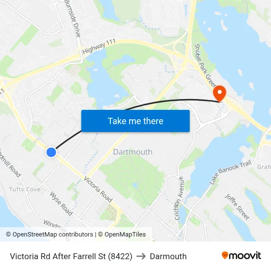 Victoria Rd After Farrell St (8422) to Darmouth map