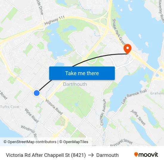 Victoria Rd After Chappell St (8421) to Darmouth map