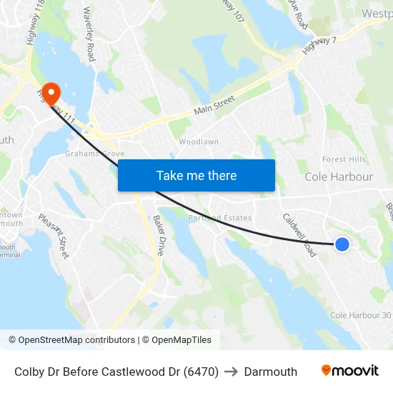 Colby Dr Before Castlewood Dr (6470) to Darmouth map