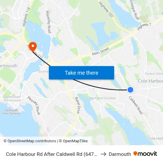 Cole Harbour Rd After Caldwell Rd (6474) to Darmouth map