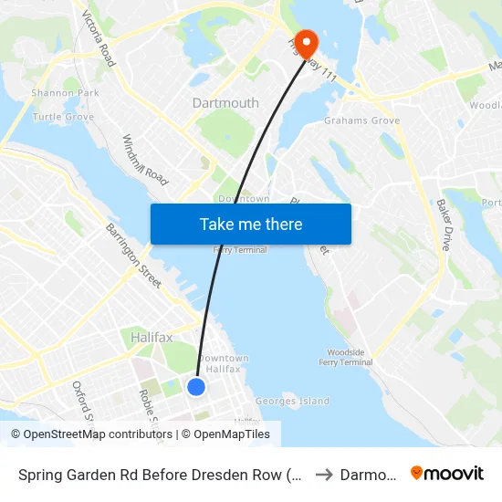Spring Garden Rd Before Dresden Row (8330) to Darmouth map