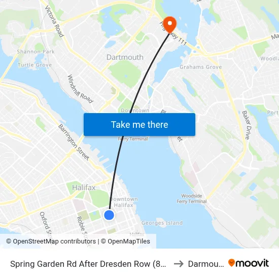 Spring Garden Rd After Dresden Row (8336) to Darmouth map