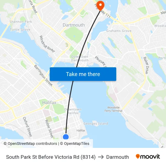 South Park St Before Victoria Rd (8314) to Darmouth map