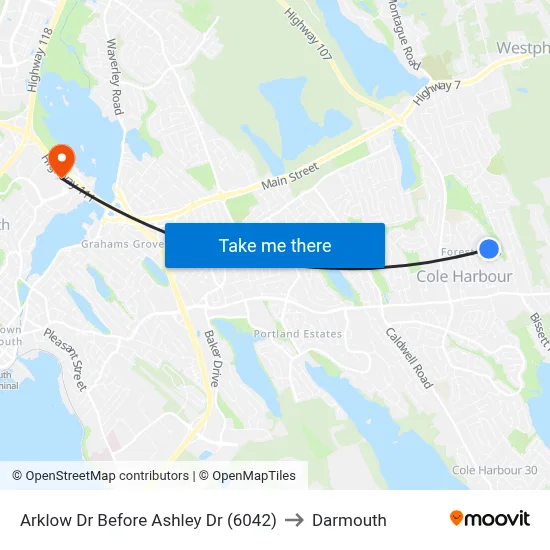 Arklow Dr Before Ashley Dr (6042) to Darmouth map