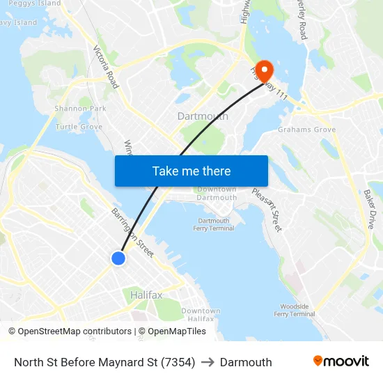 North St Before Maynard St (7354) to Darmouth map