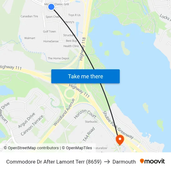 Commodore Dr After Lamont Terr (8659) to Darmouth map