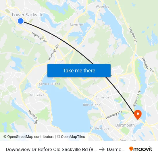 Downsview Dr Before Old Sackville Rd (8432) to Darmouth map