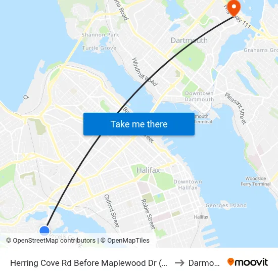 Herring Cove Rd Before Maplewood Dr (6910) to Darmouth map