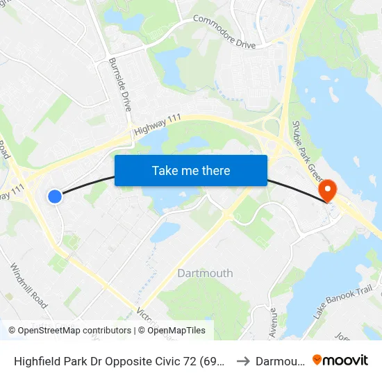 Highfield Park Dr Opposite Civic 72 (6919) to Darmouth map