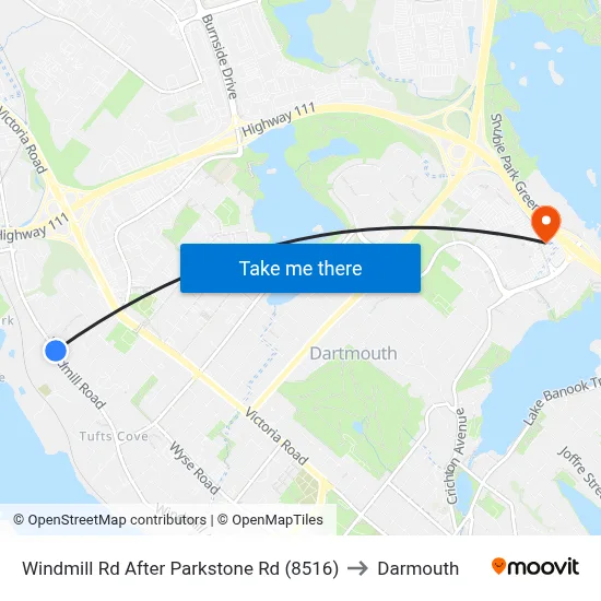 Windmill Rd After Parkstone Rd (8516) to Darmouth map