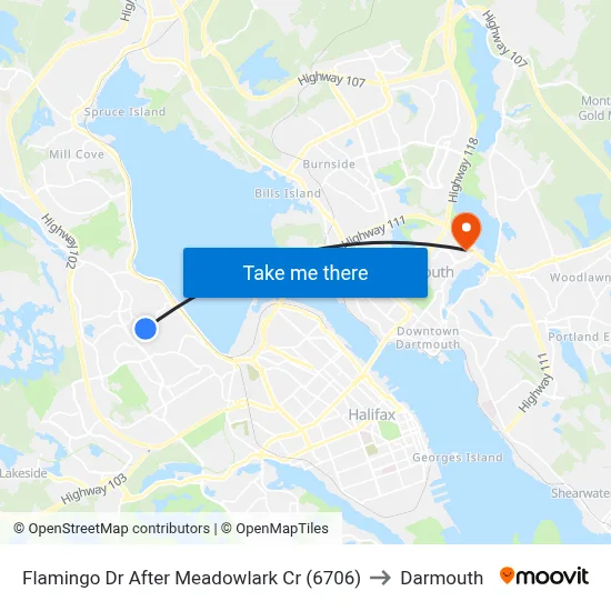 Flamingo Dr After Meadowlark Cr (6706) to Darmouth map