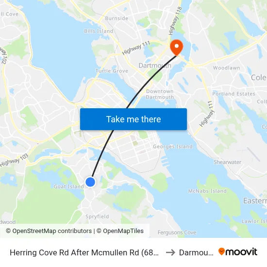 Herring Cove Rd After Mcmullen Rd (6870) to Darmouth map