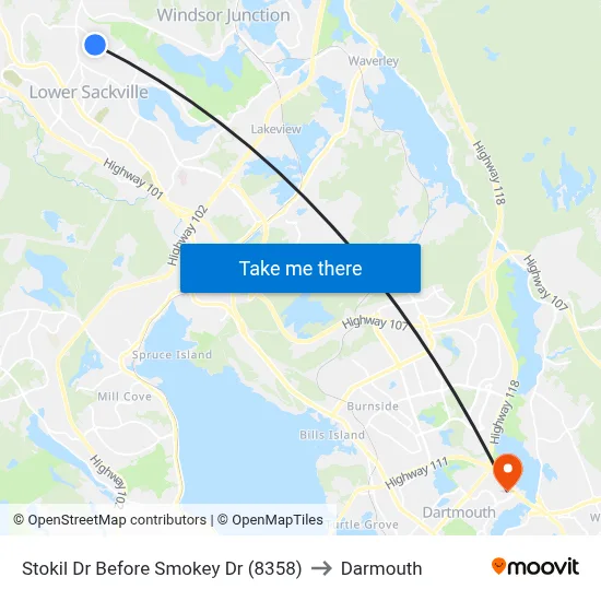 Stokil Dr Before Smokey Dr (8358) to Darmouth map