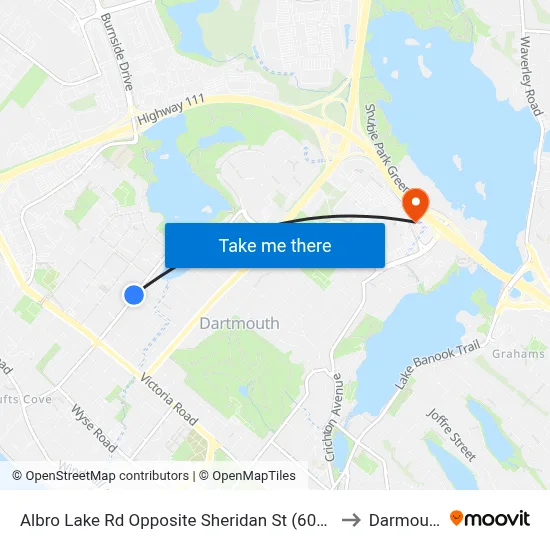 Albro Lake Rd Opposite Sheridan St (6024) to Darmouth map